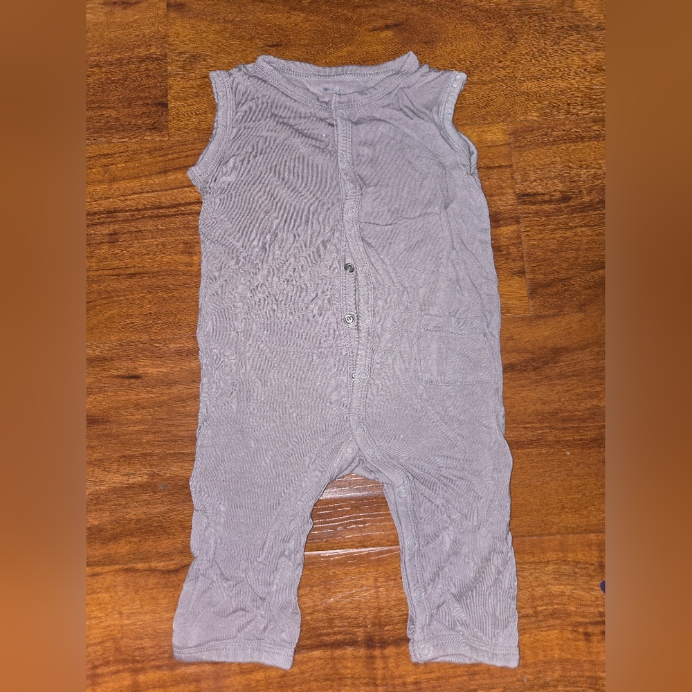 Gray Button-Up Baby Romper
